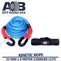 AOB Kinetic Recovery Rope 22mm x 9m Blue