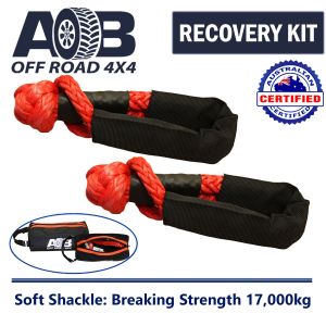 AOB Recovery Kit 2x Red Soft Shackles + Small Bag